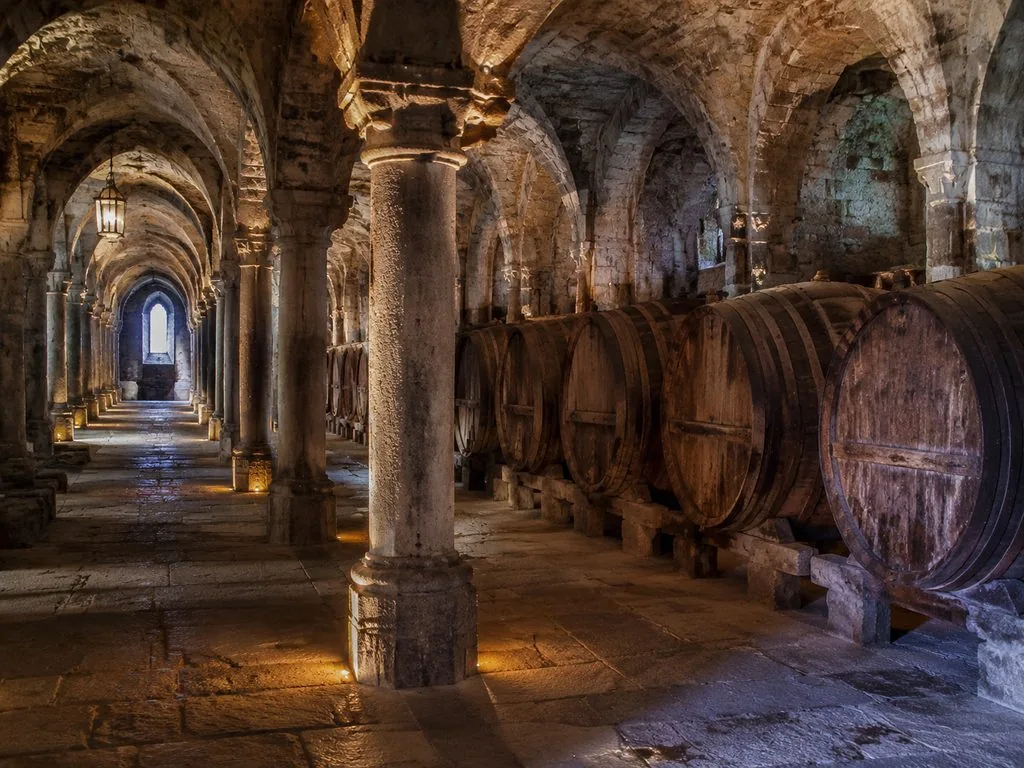 Le Grand Cellier voûté du château du Clos de Vougeot